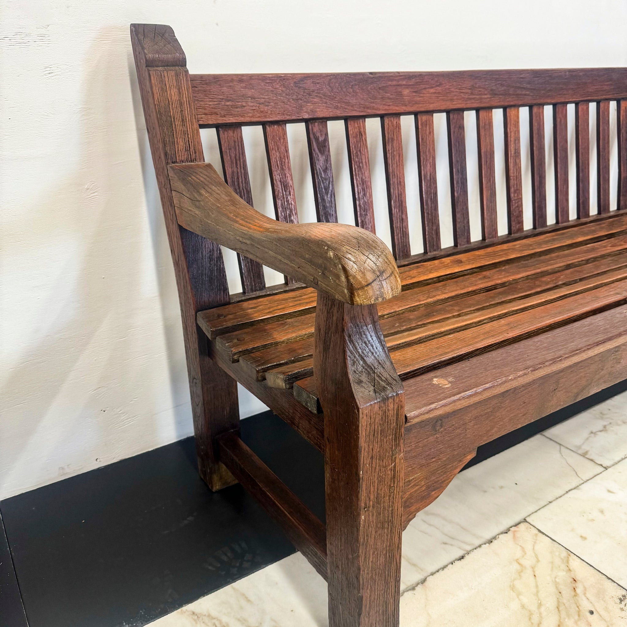 Rustic Teak Reclaimed Teak Wooden Bench - The Architectural Forum