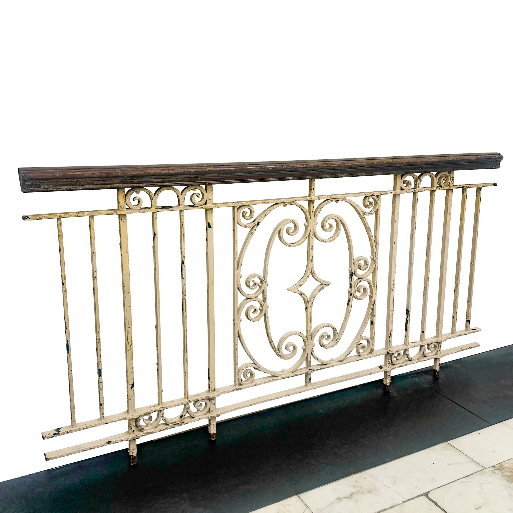Reclaimed Wrought Iron Railing with Mahogany Hand Rail - 10m in Length ...