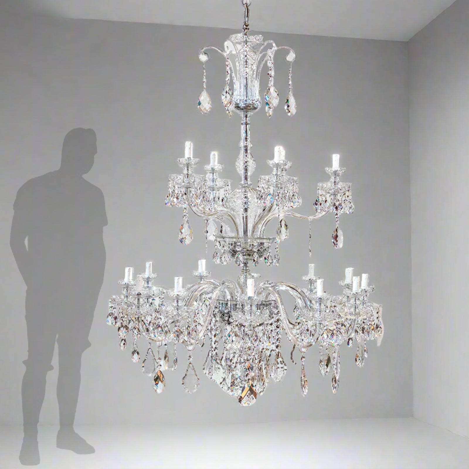 Spectacular Extra Large Reclaimed Lead Crystal Chandelier 5'7'' Tall | The Architectural Forum