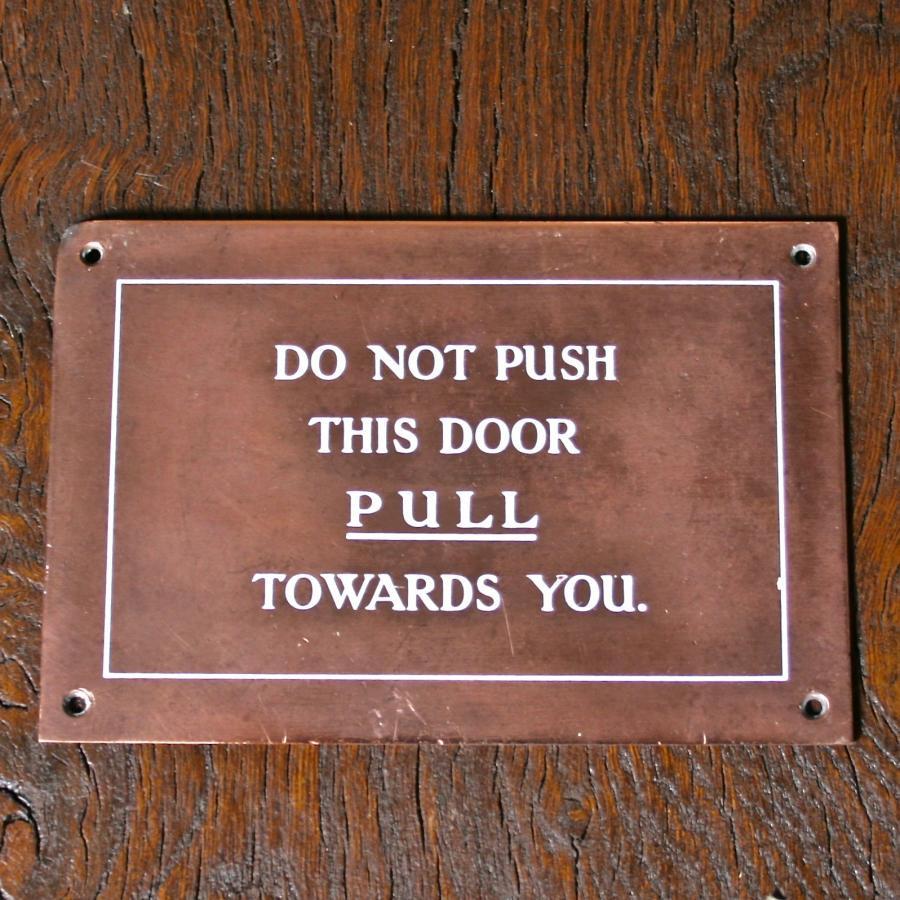 Vintage Brass Pull Door Signs | The Architectural Forum