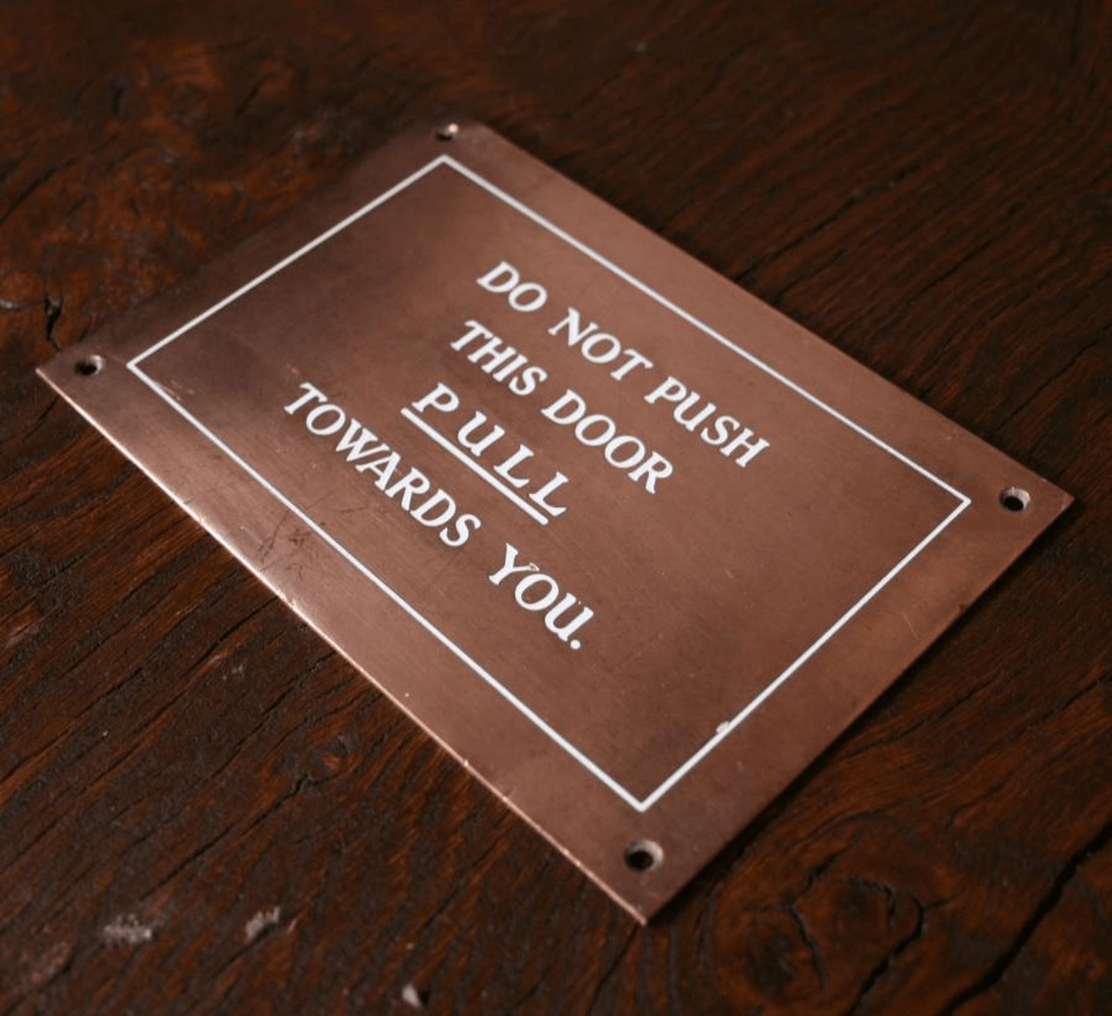 Vintage Brass Pull Door Signs | The Architectural Forum