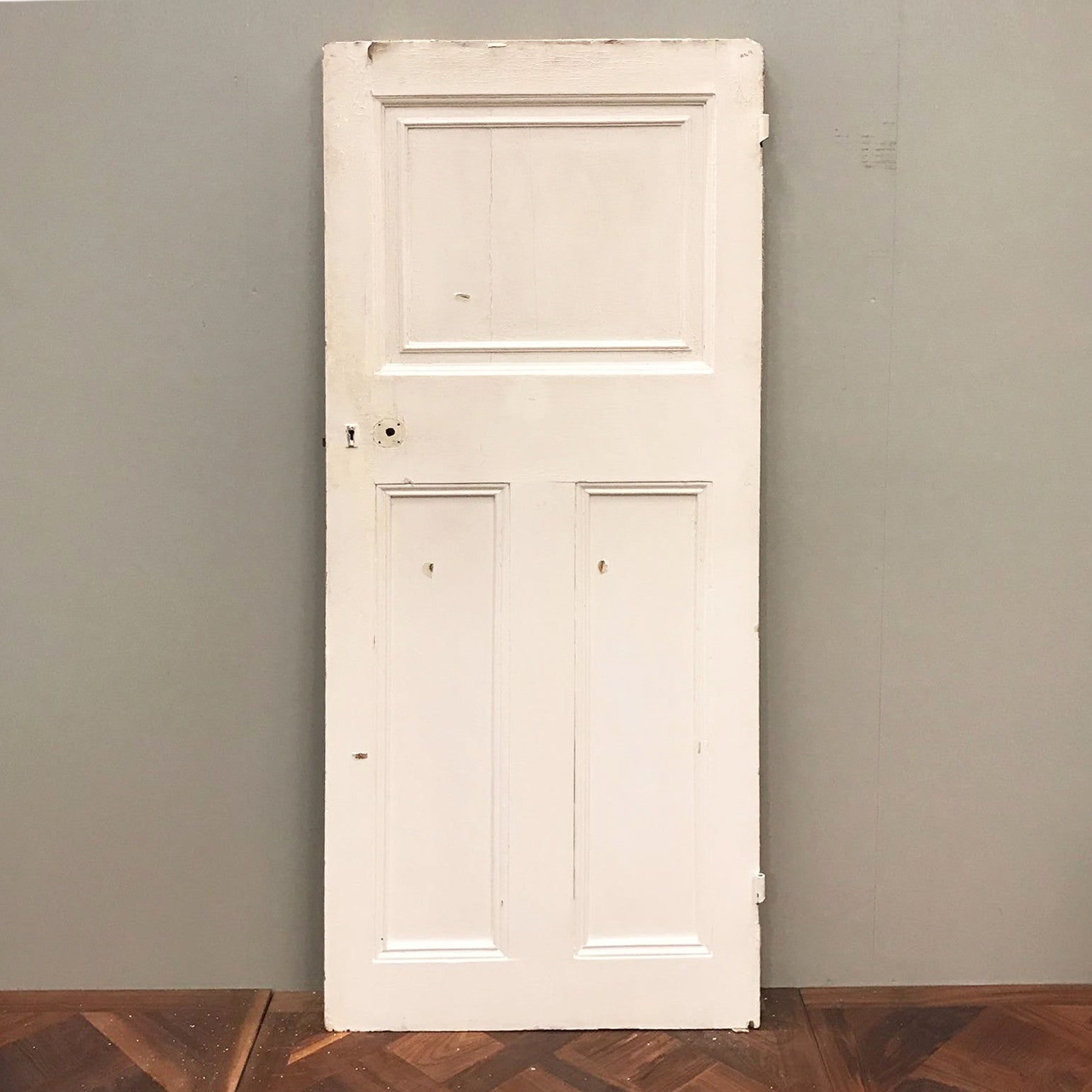 Antique Edwardian Three Panel Door - 200cm x 80cm x 4.5cm | The Architectural Forum