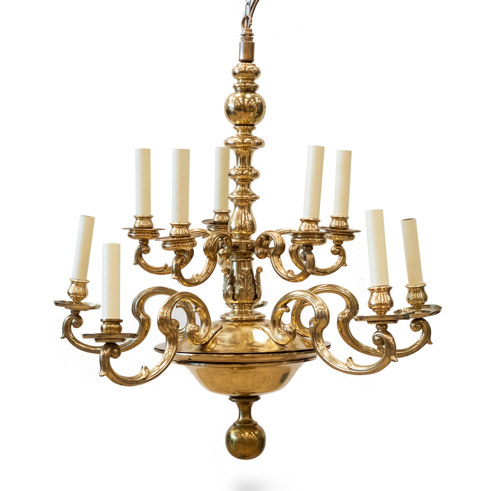 Reclaimed Dutch Style 2 Tier Brass Chandelier | 10 Arms | The Architectural Forum