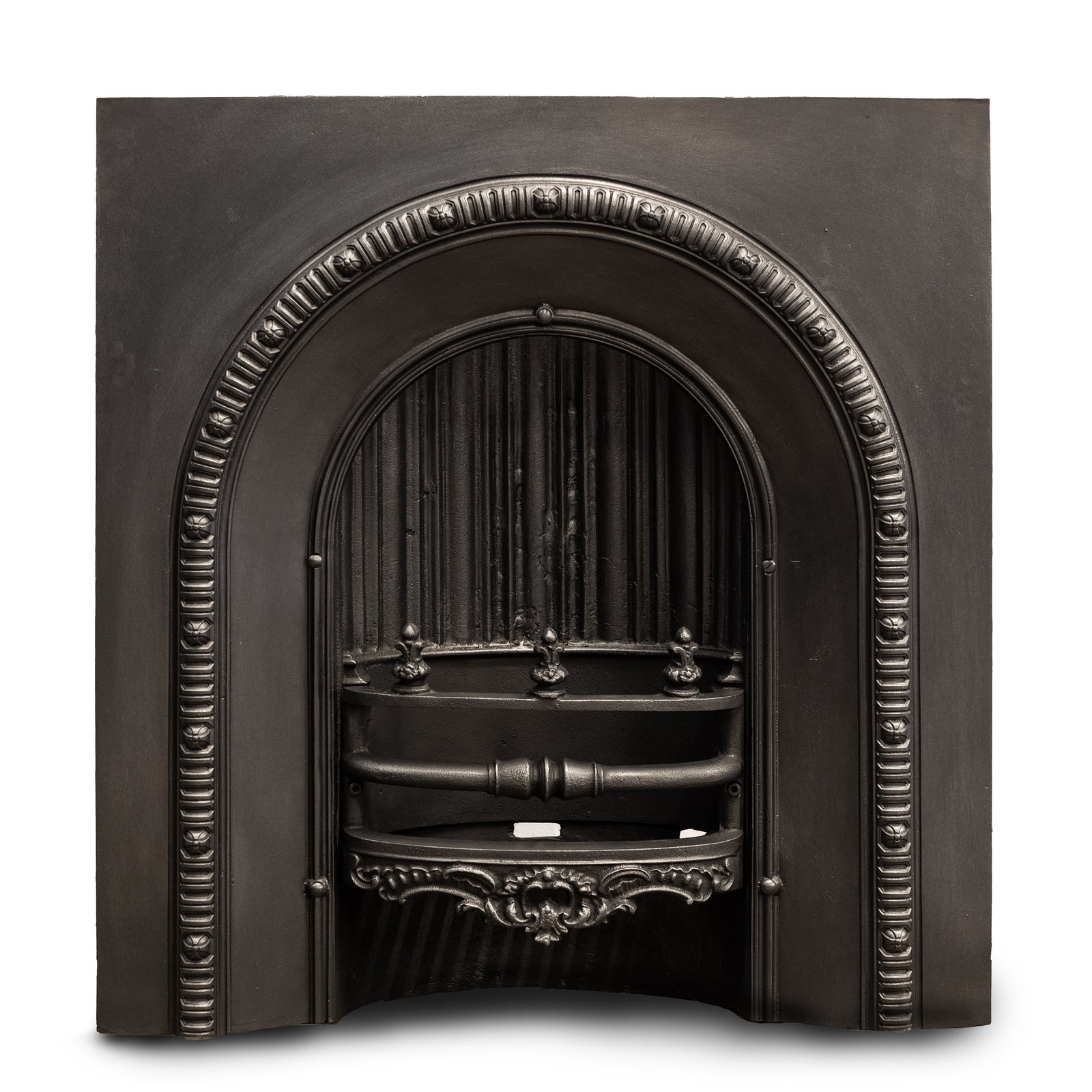 Antique Cast Iron Arched Fireplace Insert With Finials | The Architectural Forum