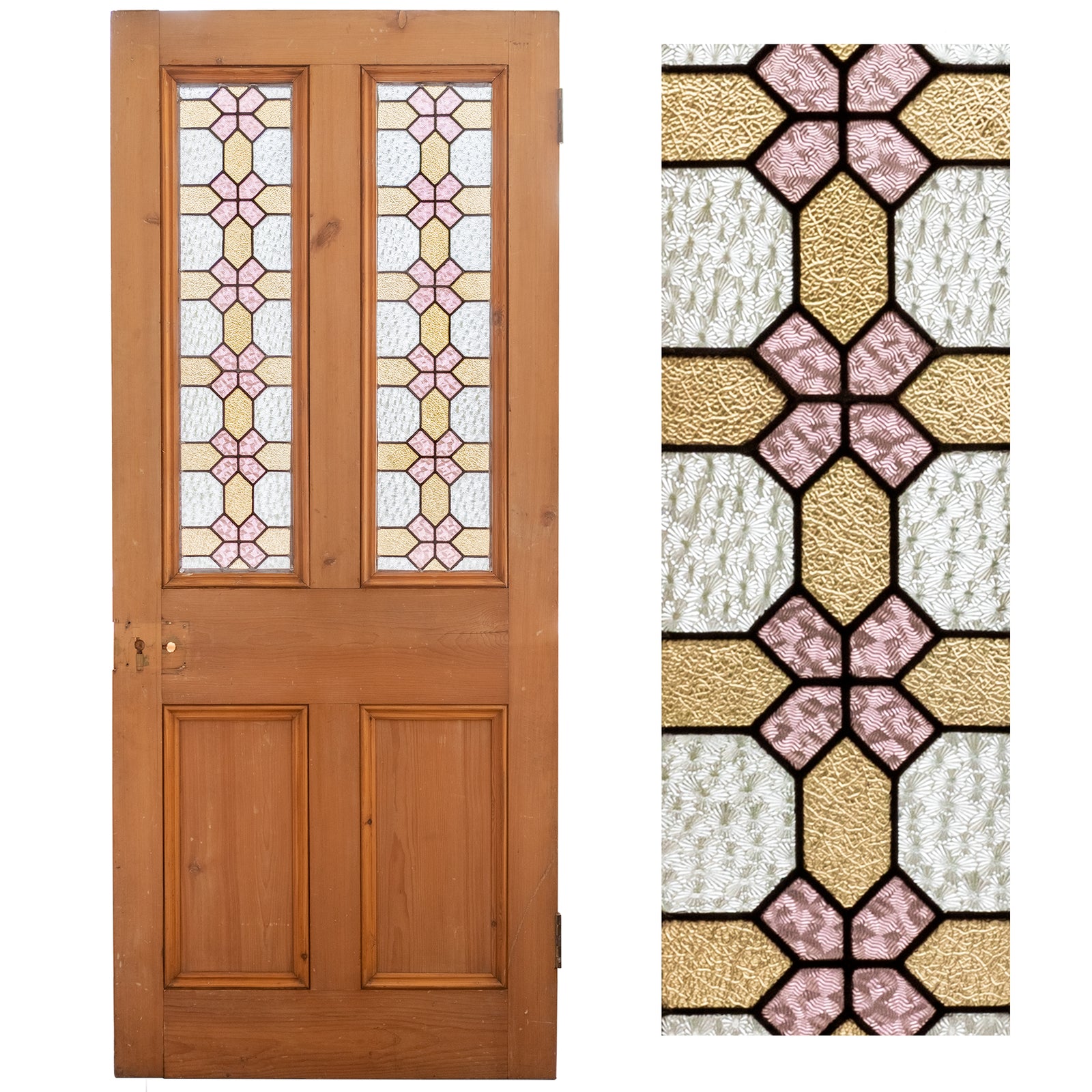 Antique Victorian Stained Glass Door - 203cm x 84cm | The Architectural Forum