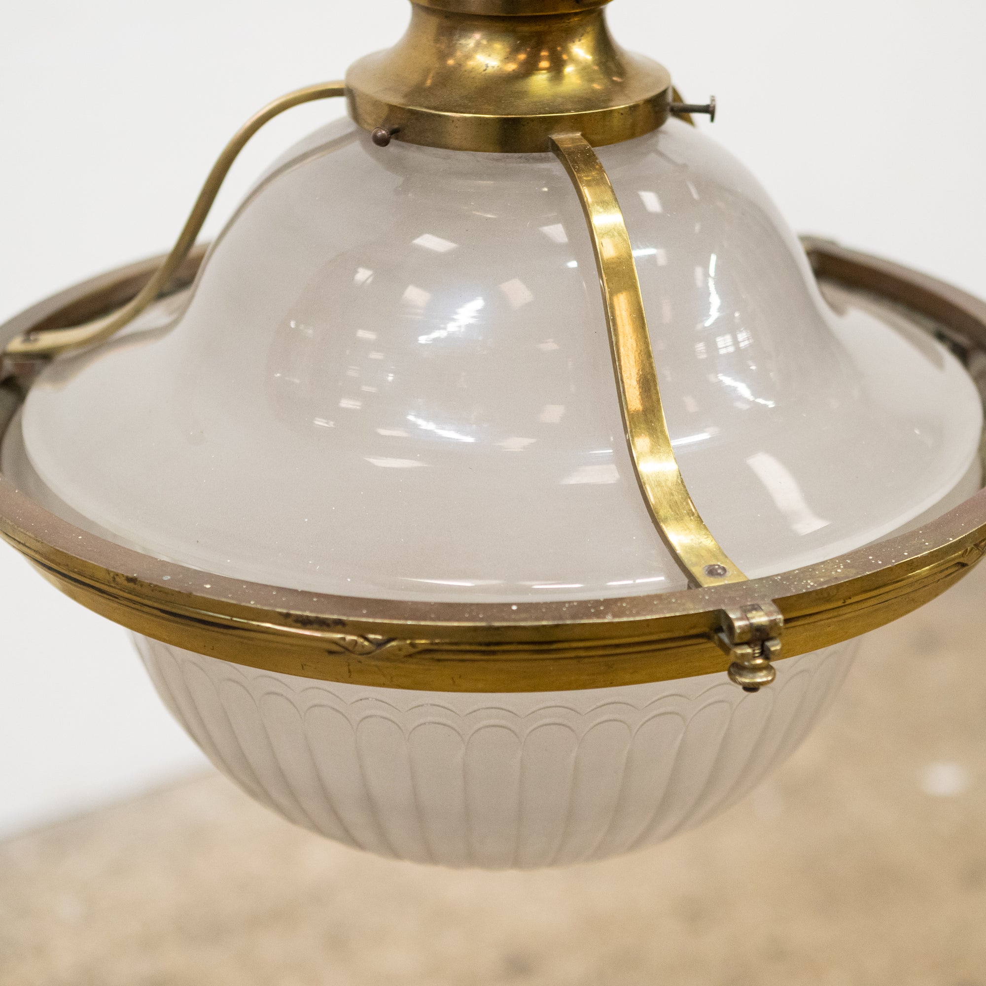 Antique Art Deco Glass & Brass Ceiling Light | The Architectural Forum