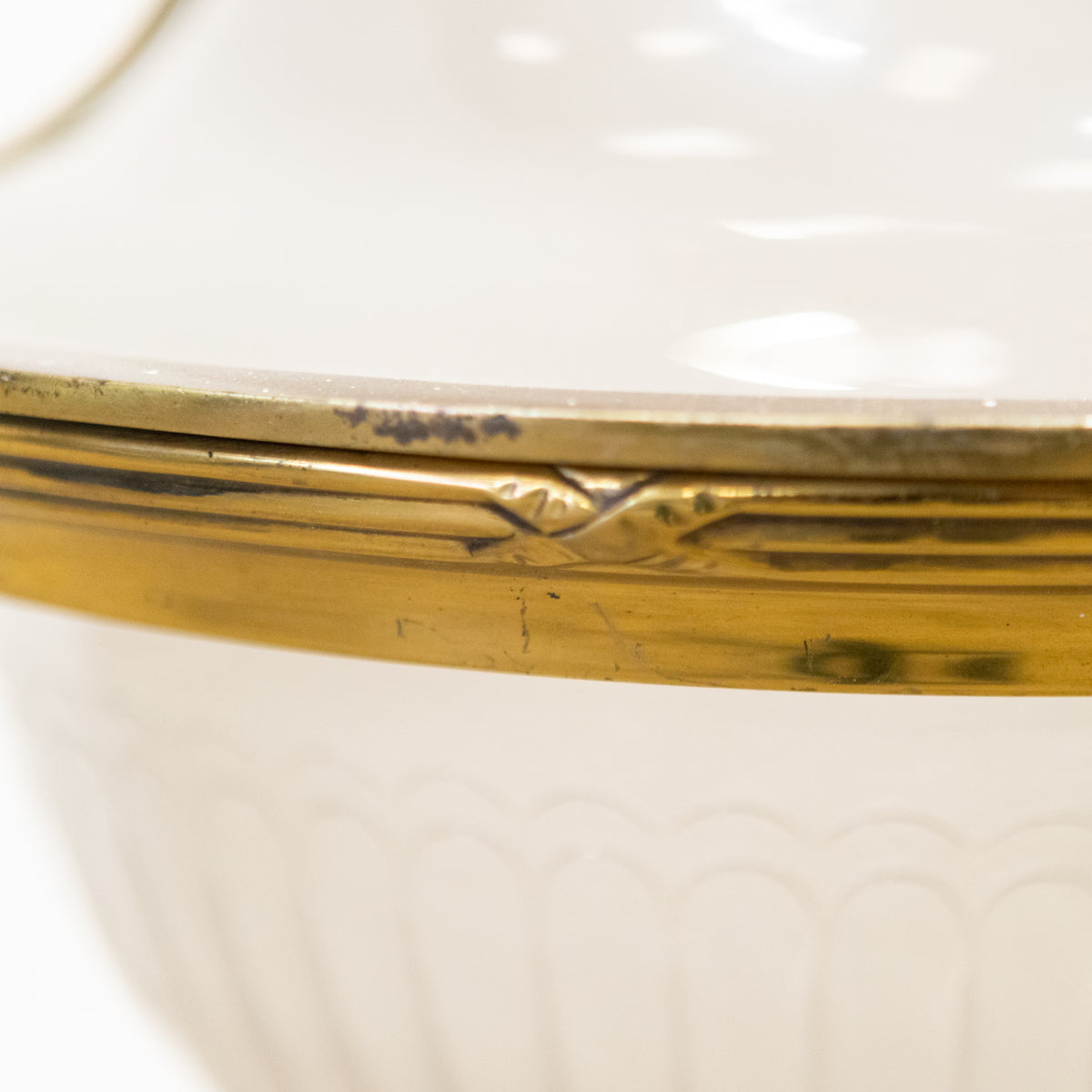 Antique Art Deco Glass &amp; Brass Ceiling Light | The Architectural Forum