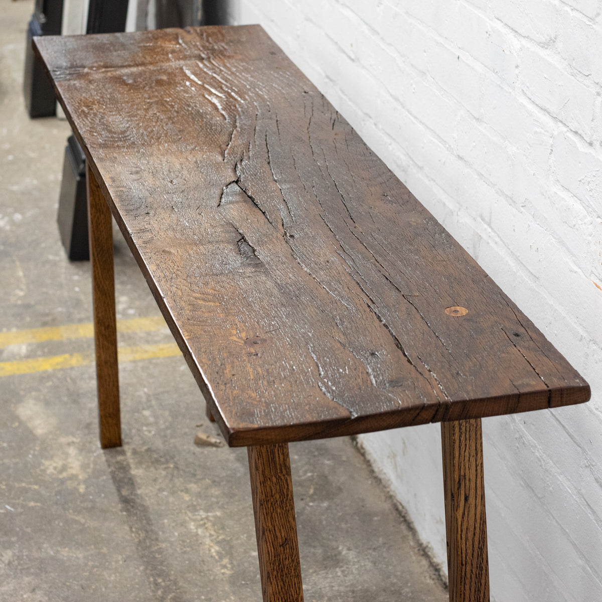Console Table with Stock Legs Made from Antique Elm &amp; Oak | The Architectural Forum