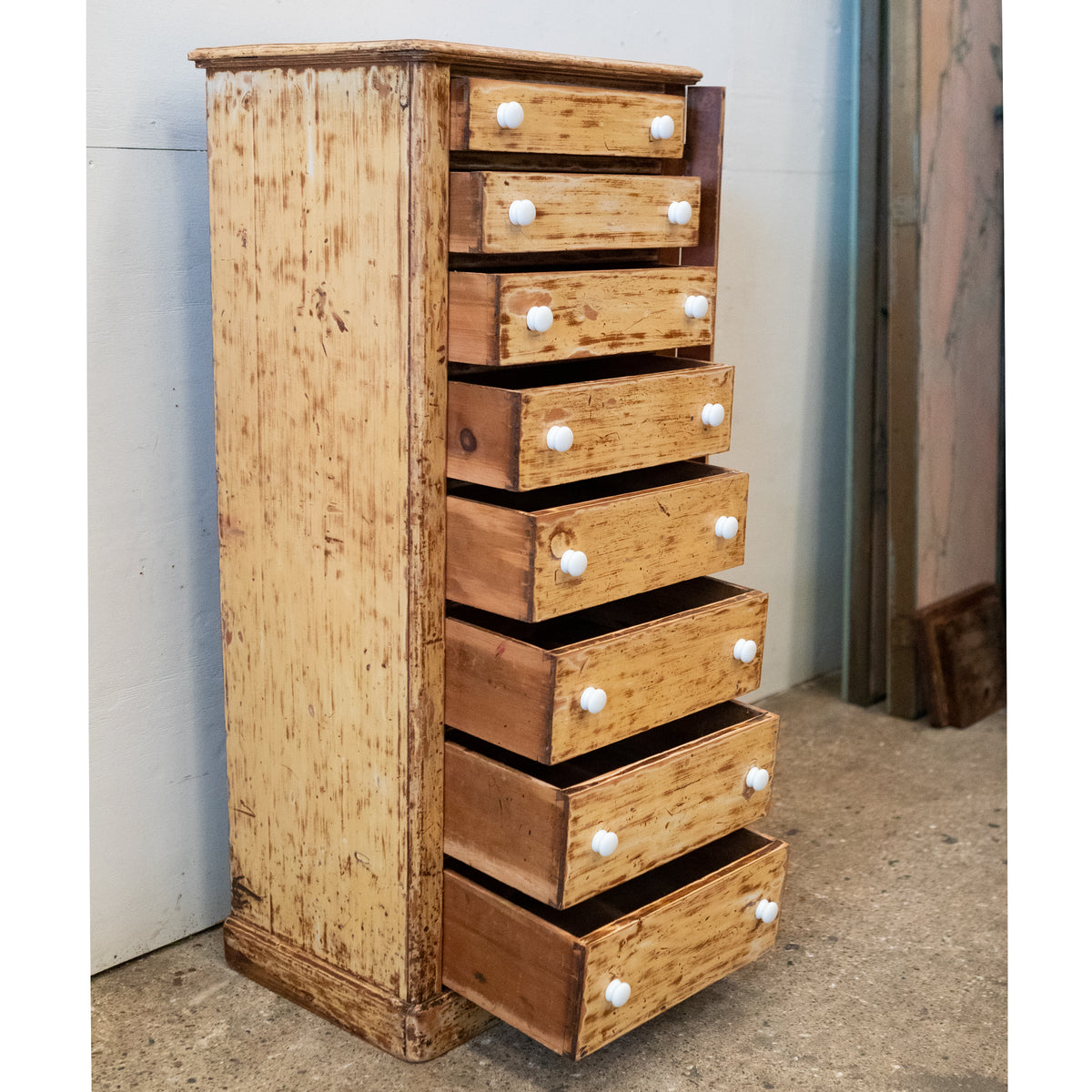 Antique Victorian Tallboy Wellngton Chest of Drawers | The Architectural Forum
