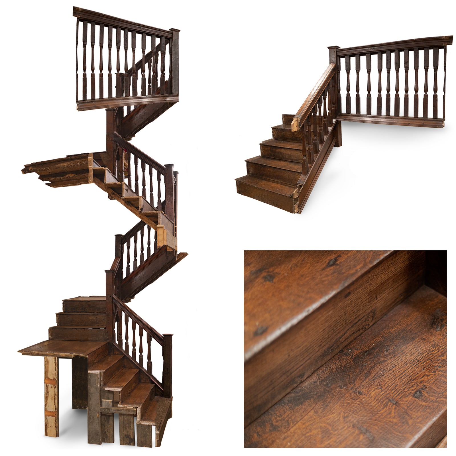 Antique Queen Anne 18th Century Oak Staircase | The Architectural Forum