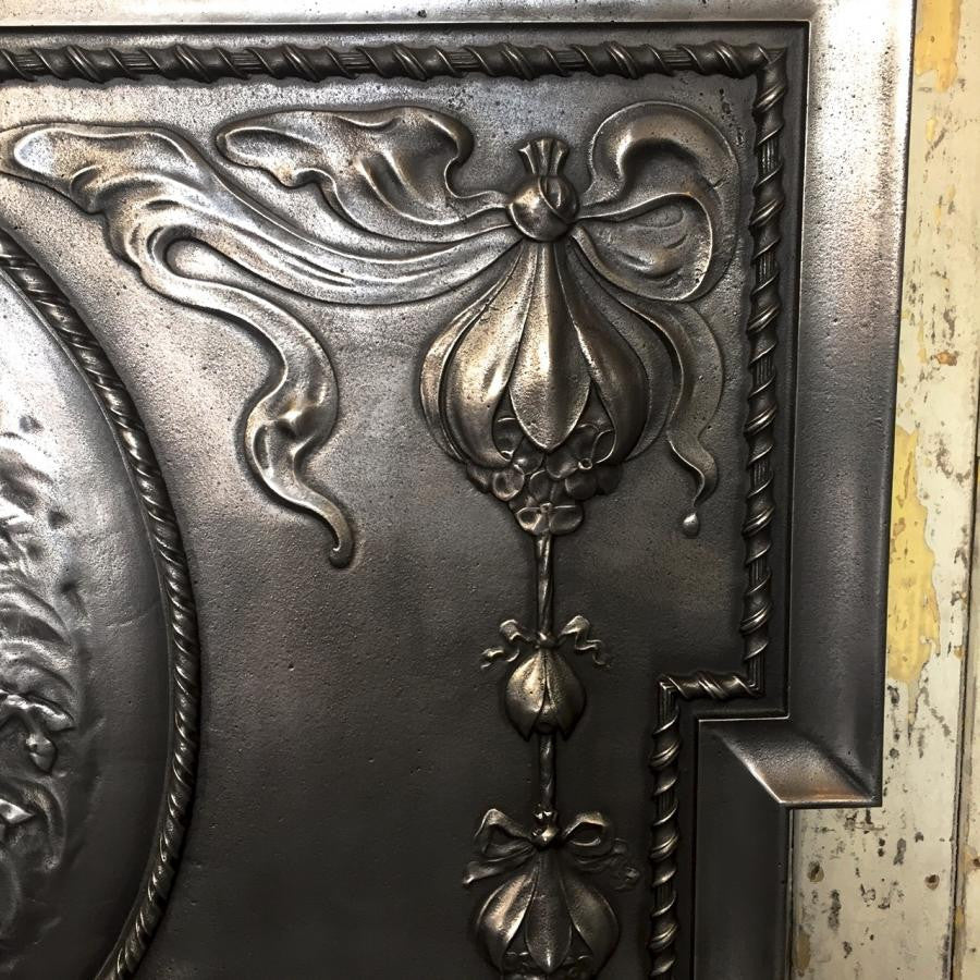 Antique Edwardian Polished Cast Iron Combination Fireplace | The Architectural Forum
