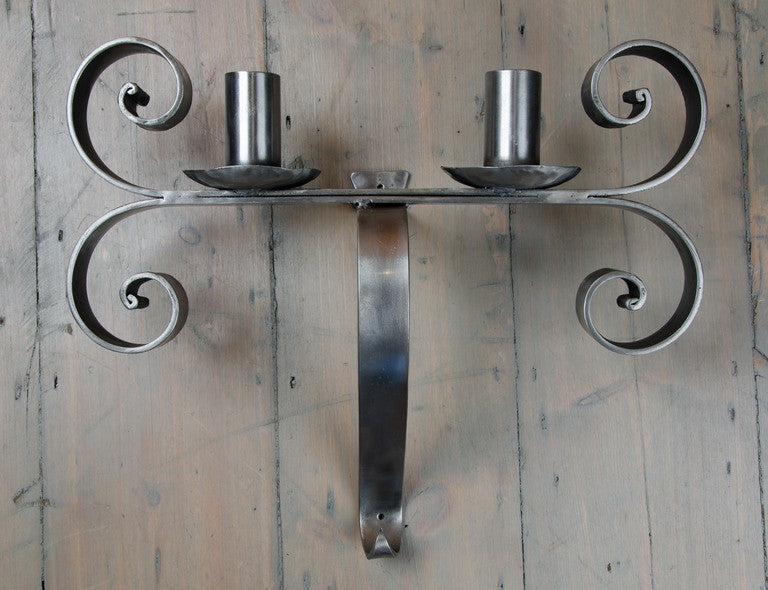 Polished Iron Neo-Gothic Sconces | The Architectural Forum