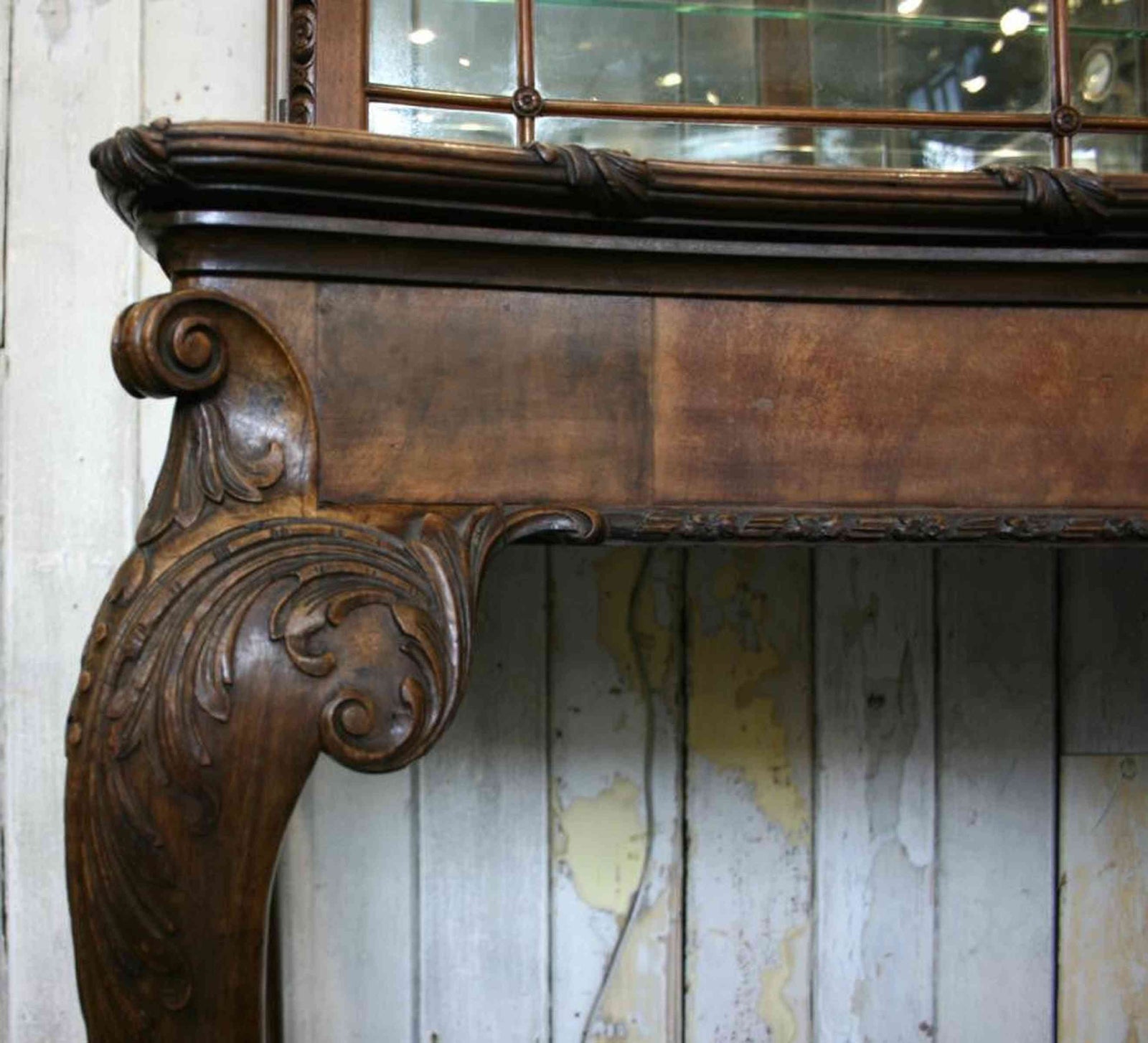 Antique Walnut Mirrored Vitrine Display Cabinet | The Architectural Forum