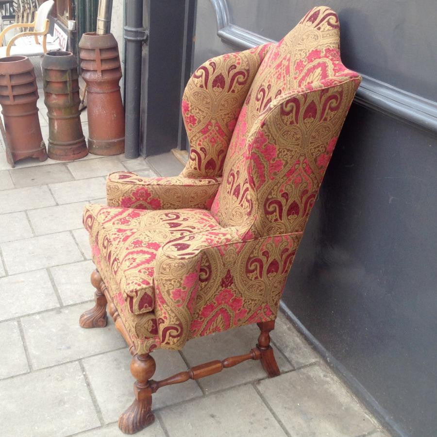 Antique William &amp; Mary Wingback Chair | The Architectural Forum