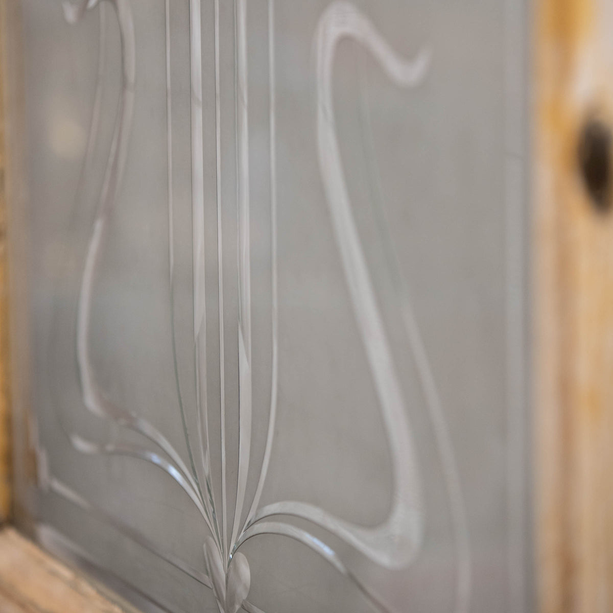 Antique Art Nouveau frosted etched glass front door | The Architectural Forum