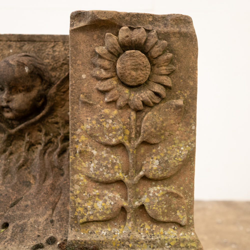 Antique Carved Red Sandstone Cherub Statuary Element | The Architectural Forum