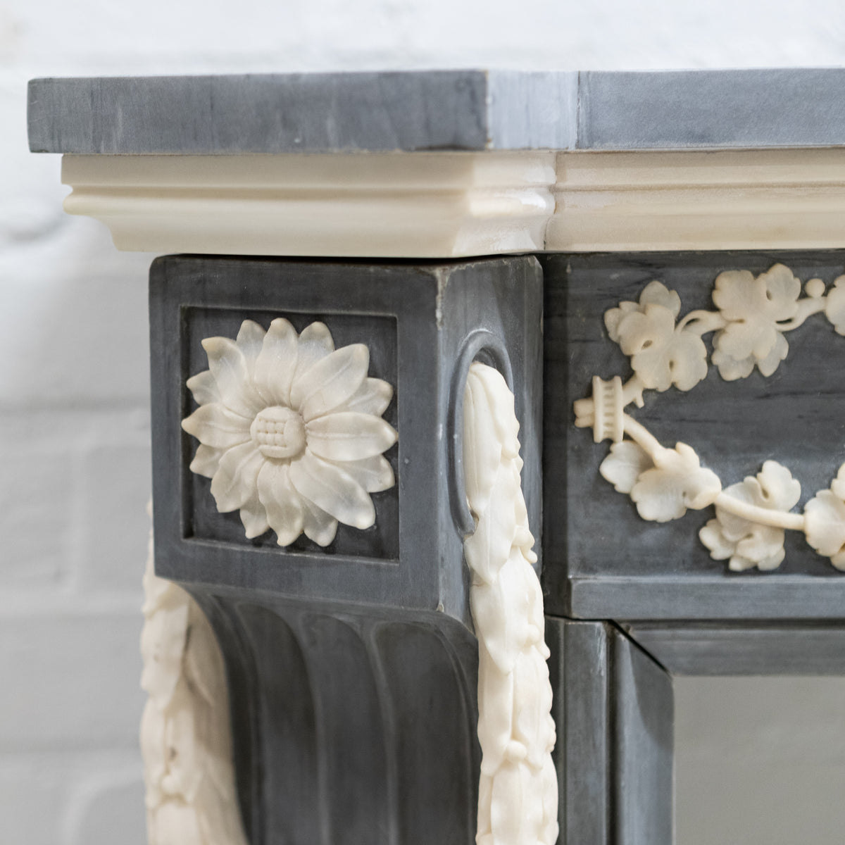 Antique Late 18th Century French Style Grey Marble Fireplace Surround | The Architectural Forum