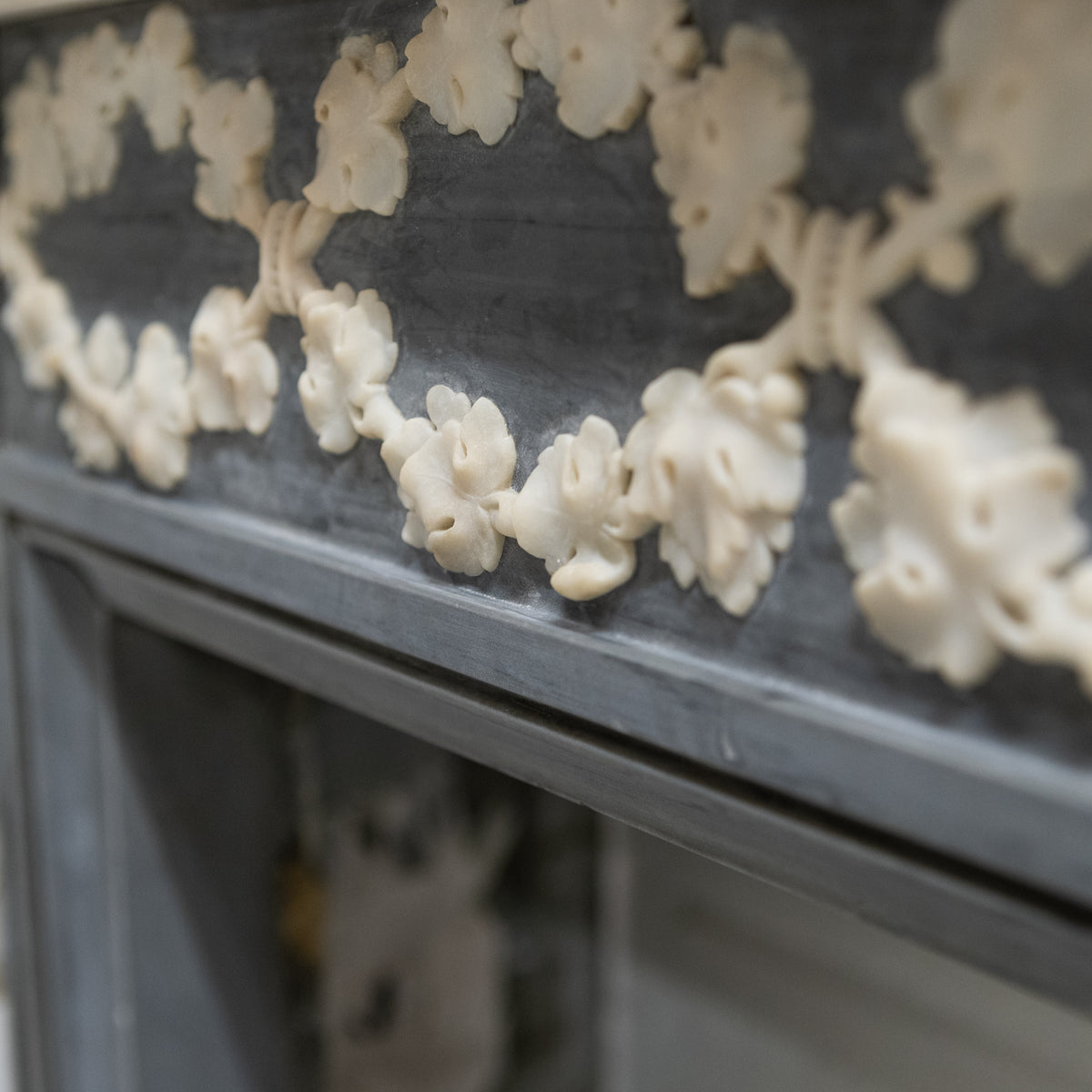 Antique Late 18th Century French Style Grey Marble Fireplace Surround | The Architectural Forum