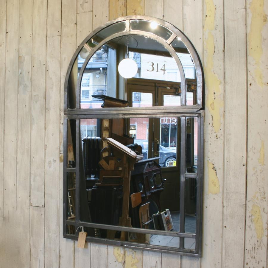 Antique Polished Cast Iron Arched Window Mirror | The Architectural Forum