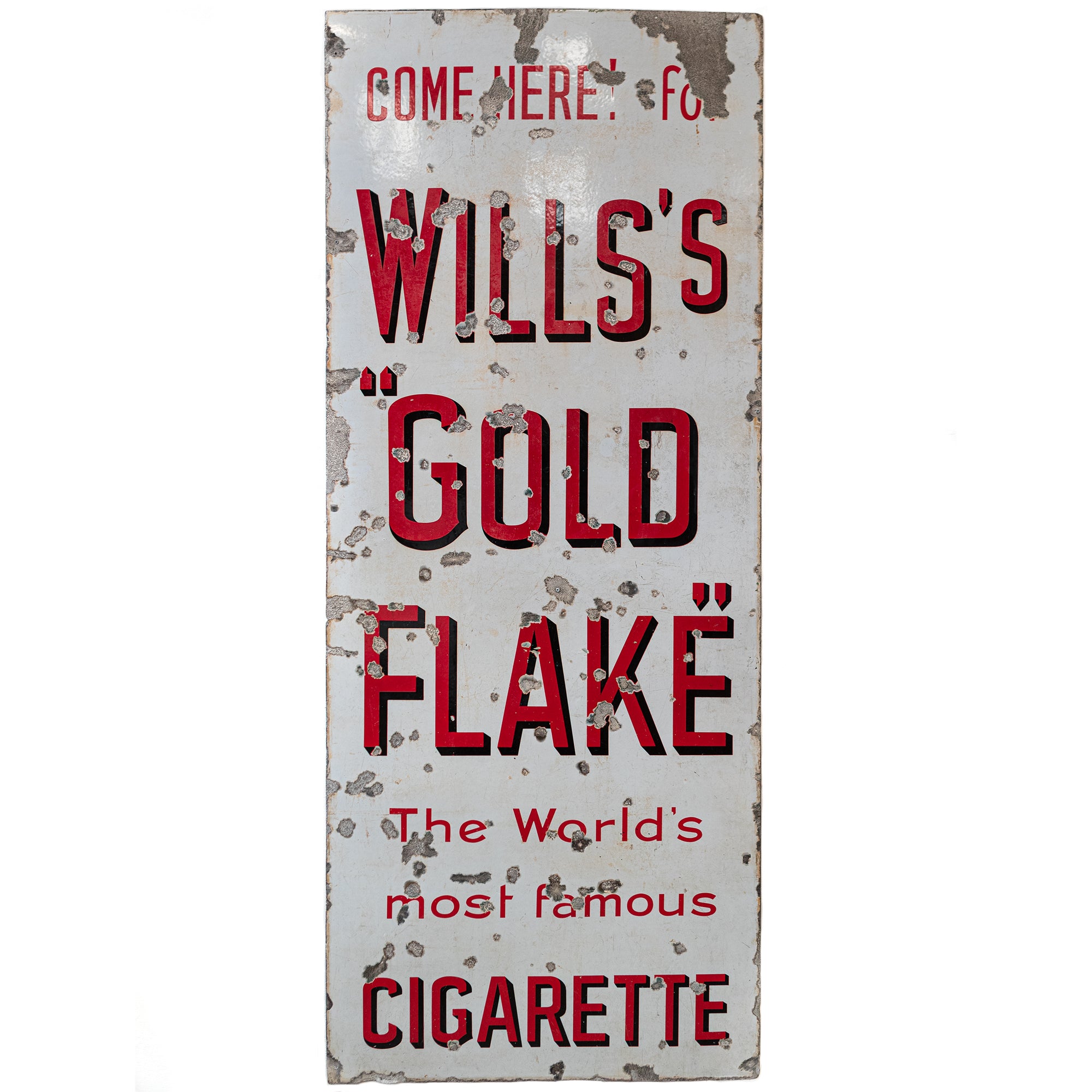 Large Vintage Enamel Advertising Sign: Will's Gold Flake Cigarette | The Architectural Forum