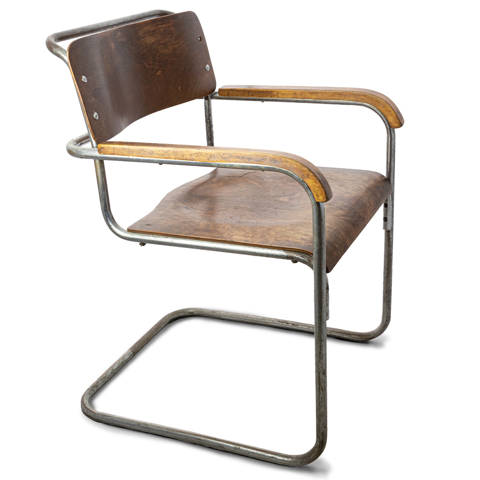 Reclaimed Bauhaus Wooden and Chrome Chair | The Architectural Forum
