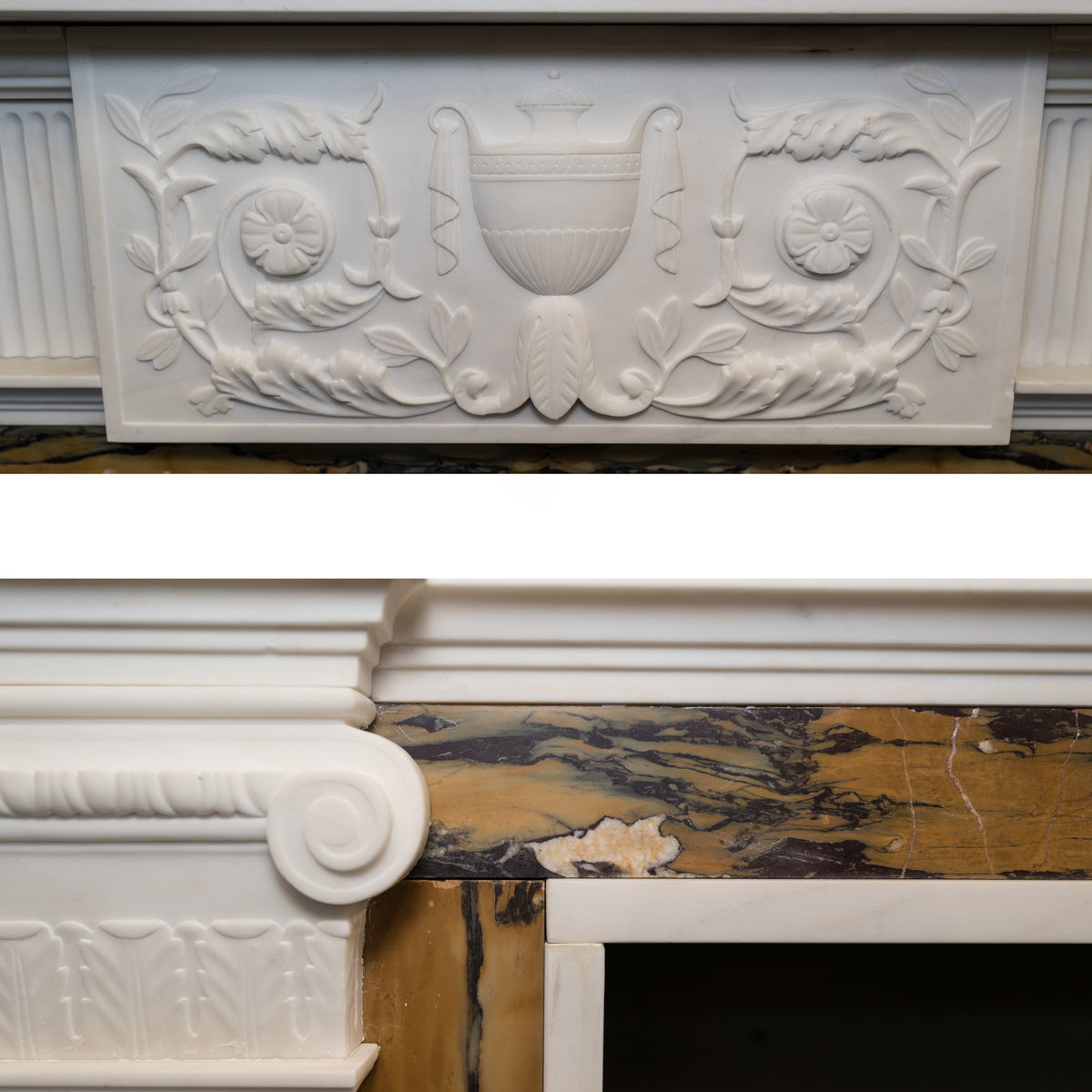 Georgian Style Statutory &amp; Sienna Marble Fireplace Surround | The Architectural Forum