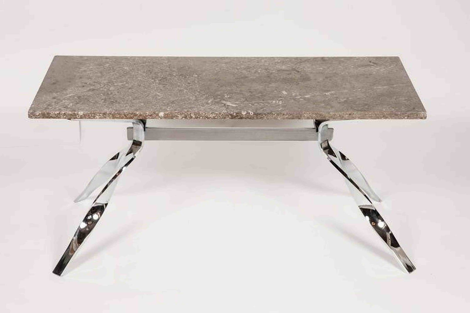 Vintage Mid-Century Marble Coffee Table with Chrome Base | The Architectural Forum
