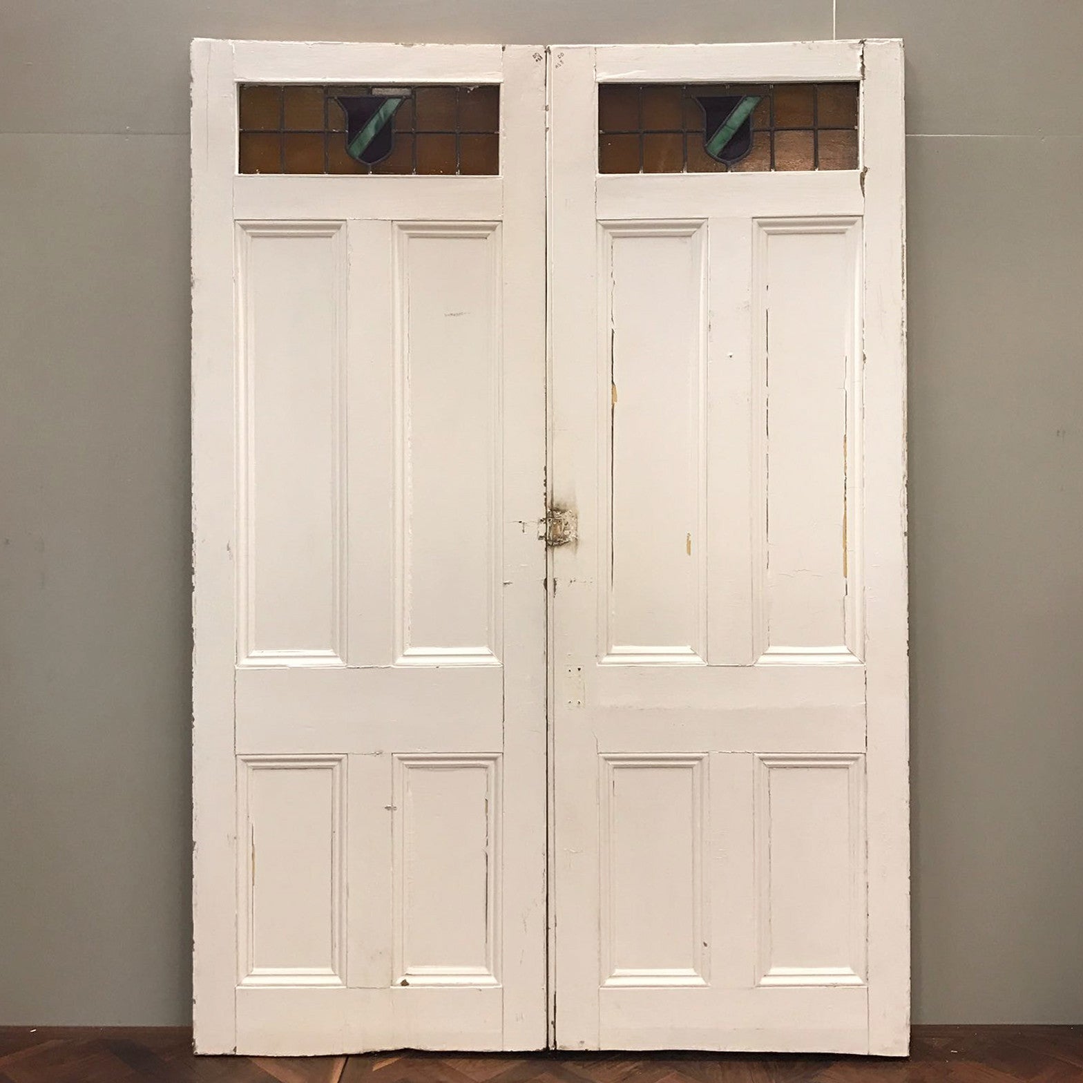 Antique Edwardian Pine Double Doors - 181cm x 265cm | The Architectural Forum