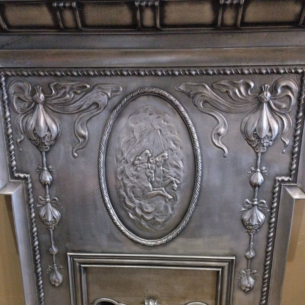 Antique Edwardian Polished Cast Iron Combination Fireplace | The Architectural Forum