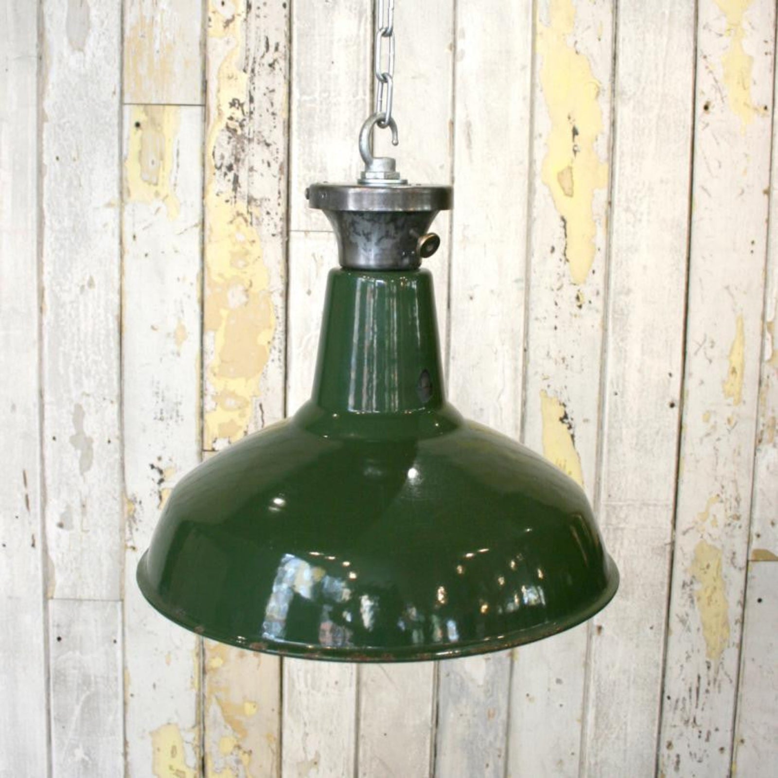 Vintage Industrial Green Enamelled Light Shades | The Architectural Forum