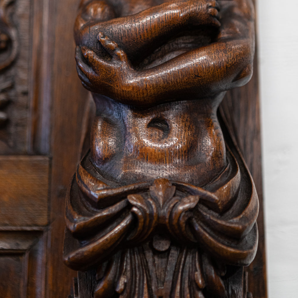 Antique Heavily Carved Oak Wooden Element | Overmantle | The Architectural Forum