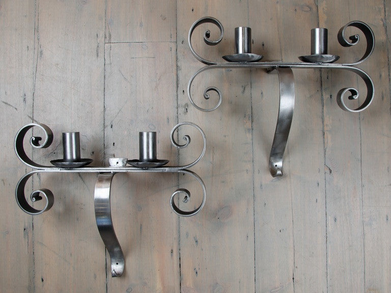 Polished Iron Neo-Gothic Sconces | The Architectural Forum