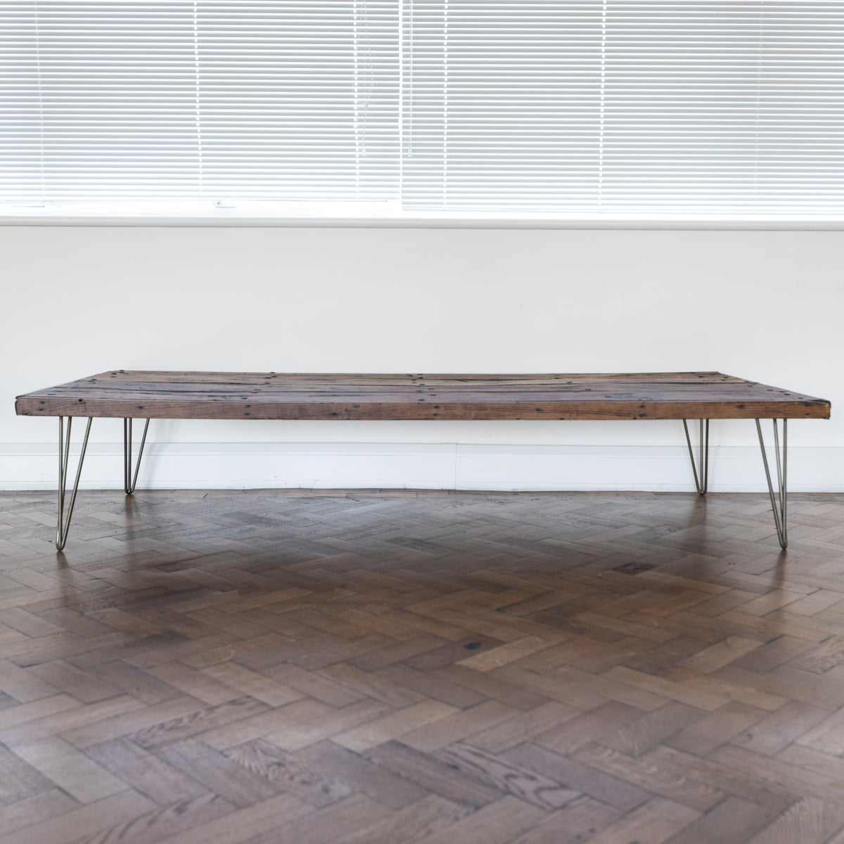 Large Oak Plank Top Coffee Table With Hairpin Legs | The Architectural Forum