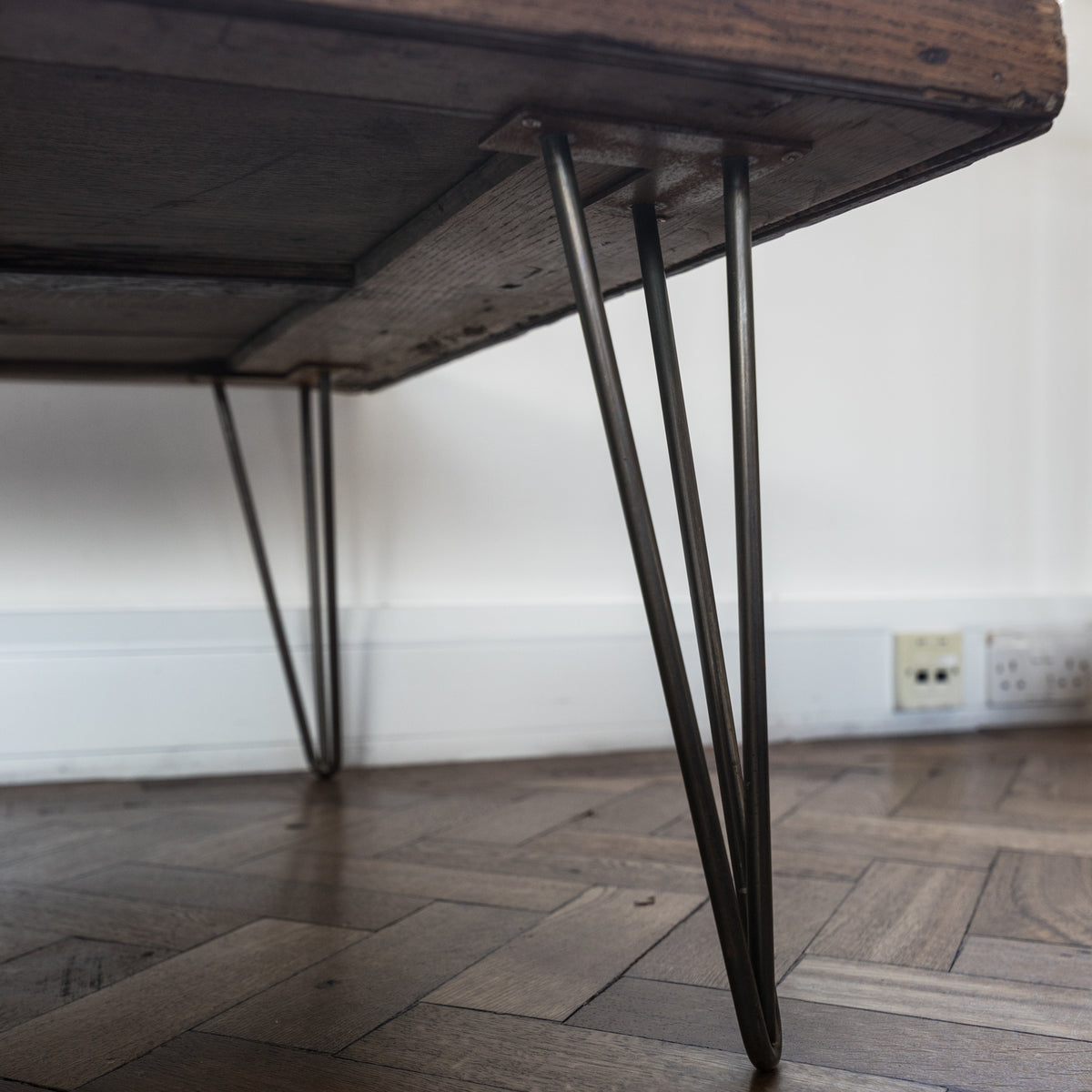 Large Oak Plank Top Coffee Table With Hairpin Legs | The Architectural Forum
