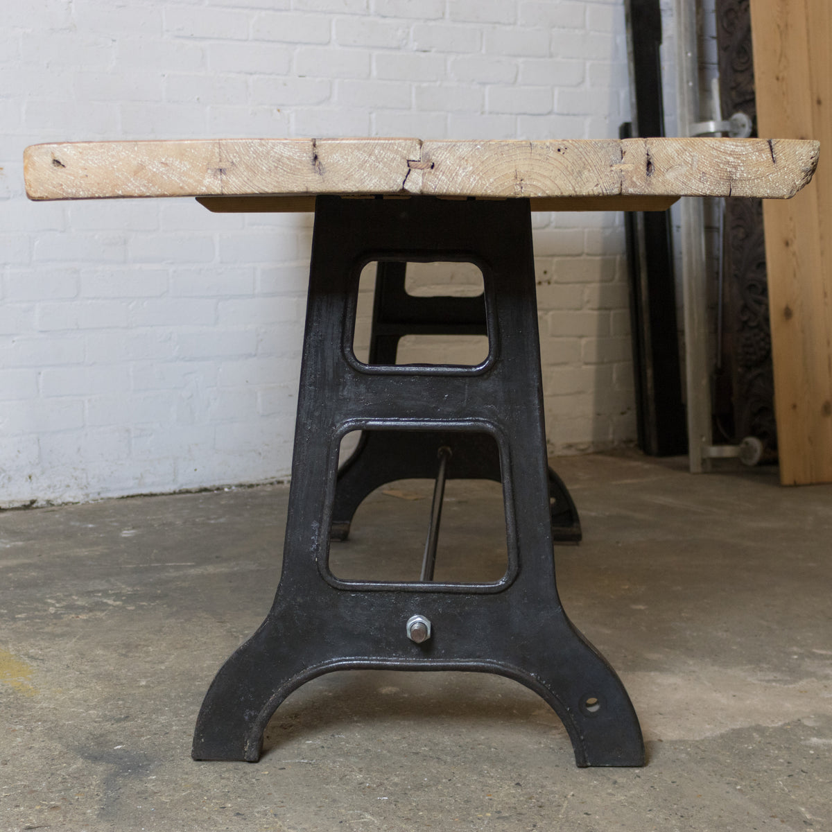 Antique Plank Top Table Refectory With Cast Iron Legs | The Architectural Forum