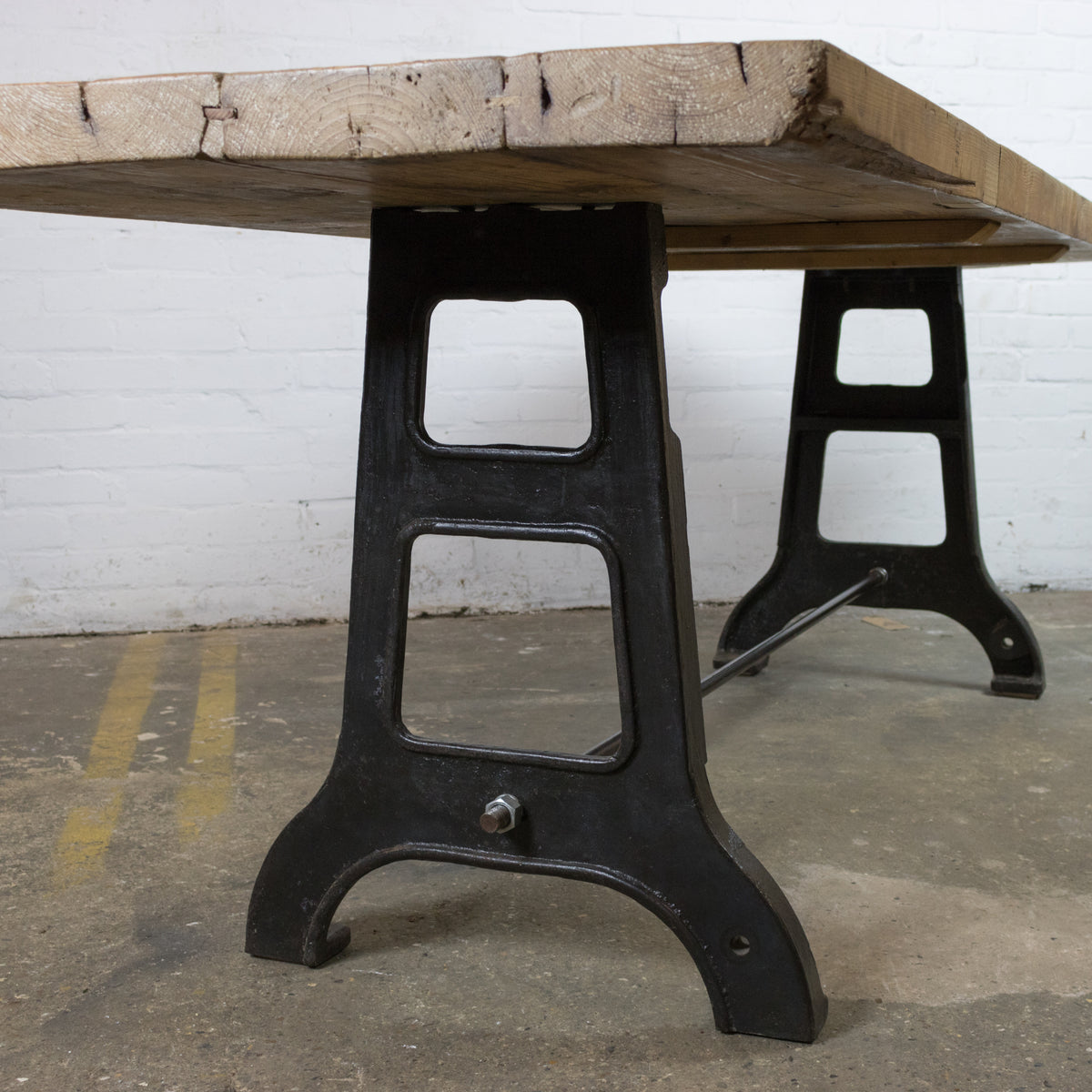 Antique Plank Top Table Refectory With Cast Iron Legs | The Architectural Forum