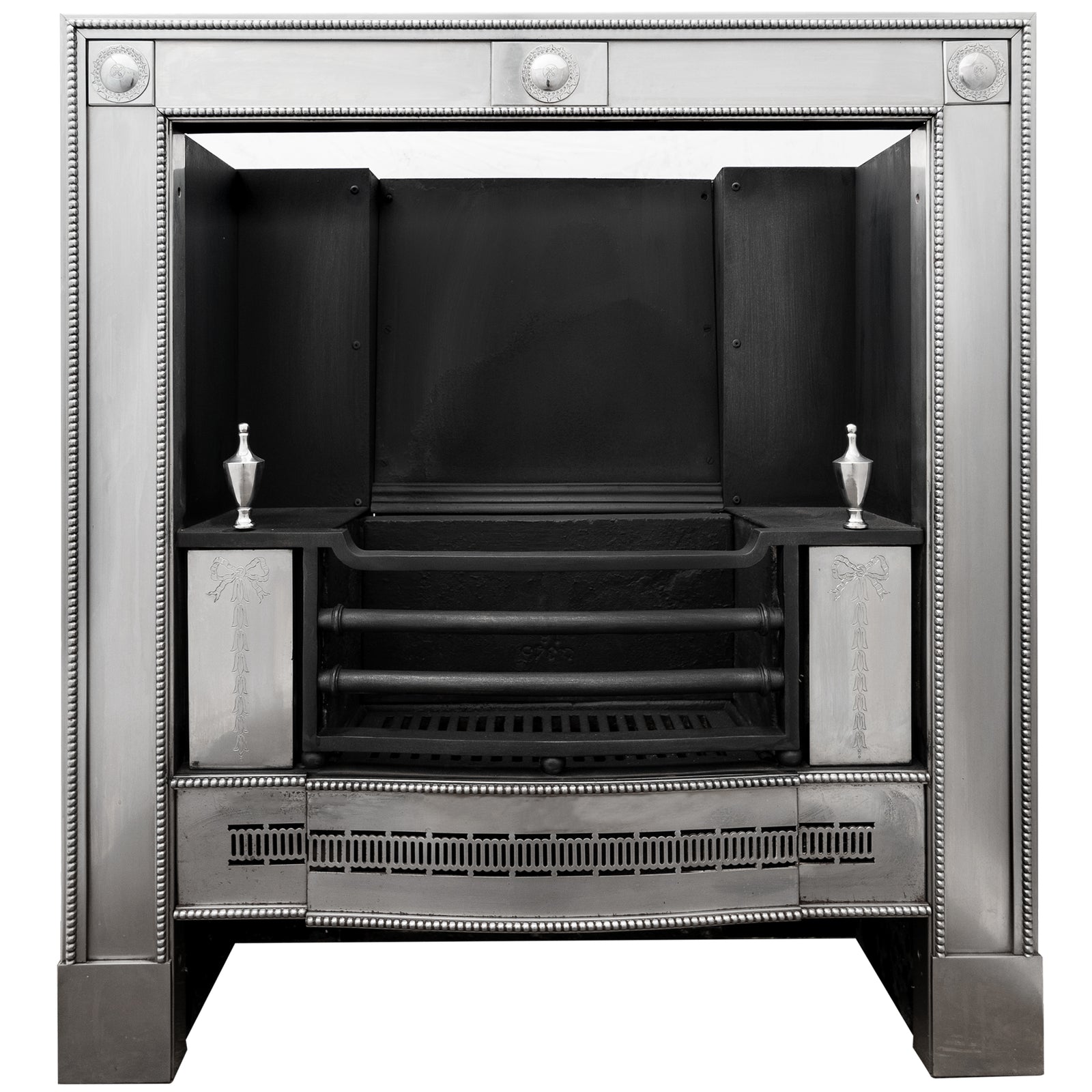 Reclaimed Georgian Style Polished Steel Register Grate in the Manner of Robert Adam | The Architectural Forum