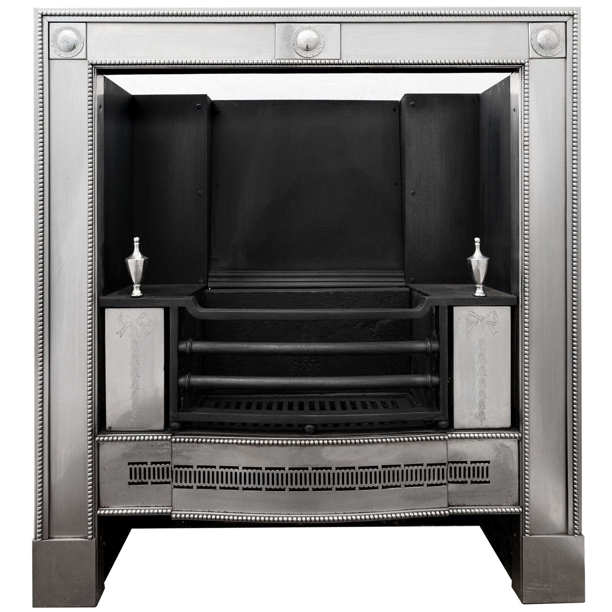 Reclaimed Georgian Style Polished Steel Register Grate in the Manner of Robert Adam | The Architectural Forum