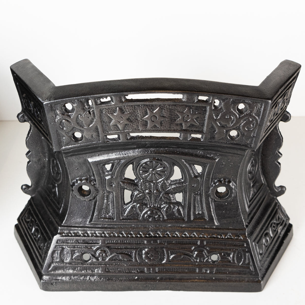 Antique Cast Iron Ornate Floral Fireplace Tidy | Betty | Ashpan Cover | The Architectural Forum
