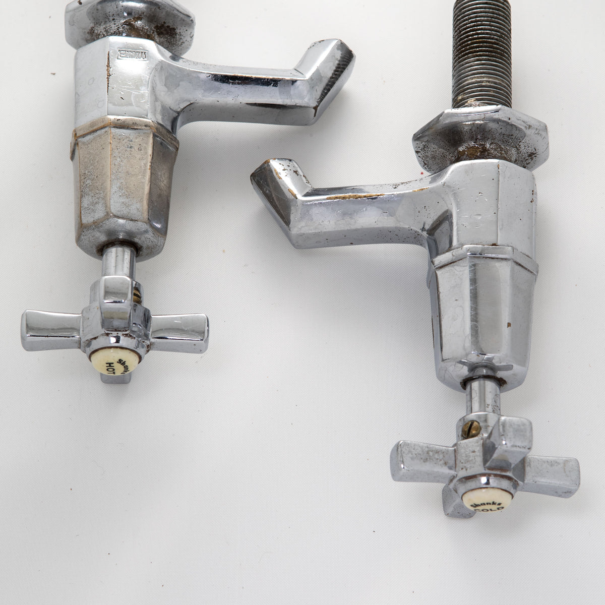 Pair of Reclaimed Art Deco Chrome Taps | The Architectural Forum