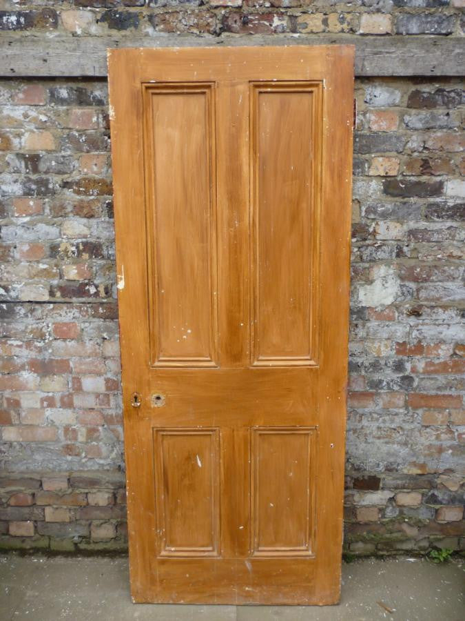 Original Victorian Pine Panelled Door - 200.5cm x 80.5cm | The Architectural Forum