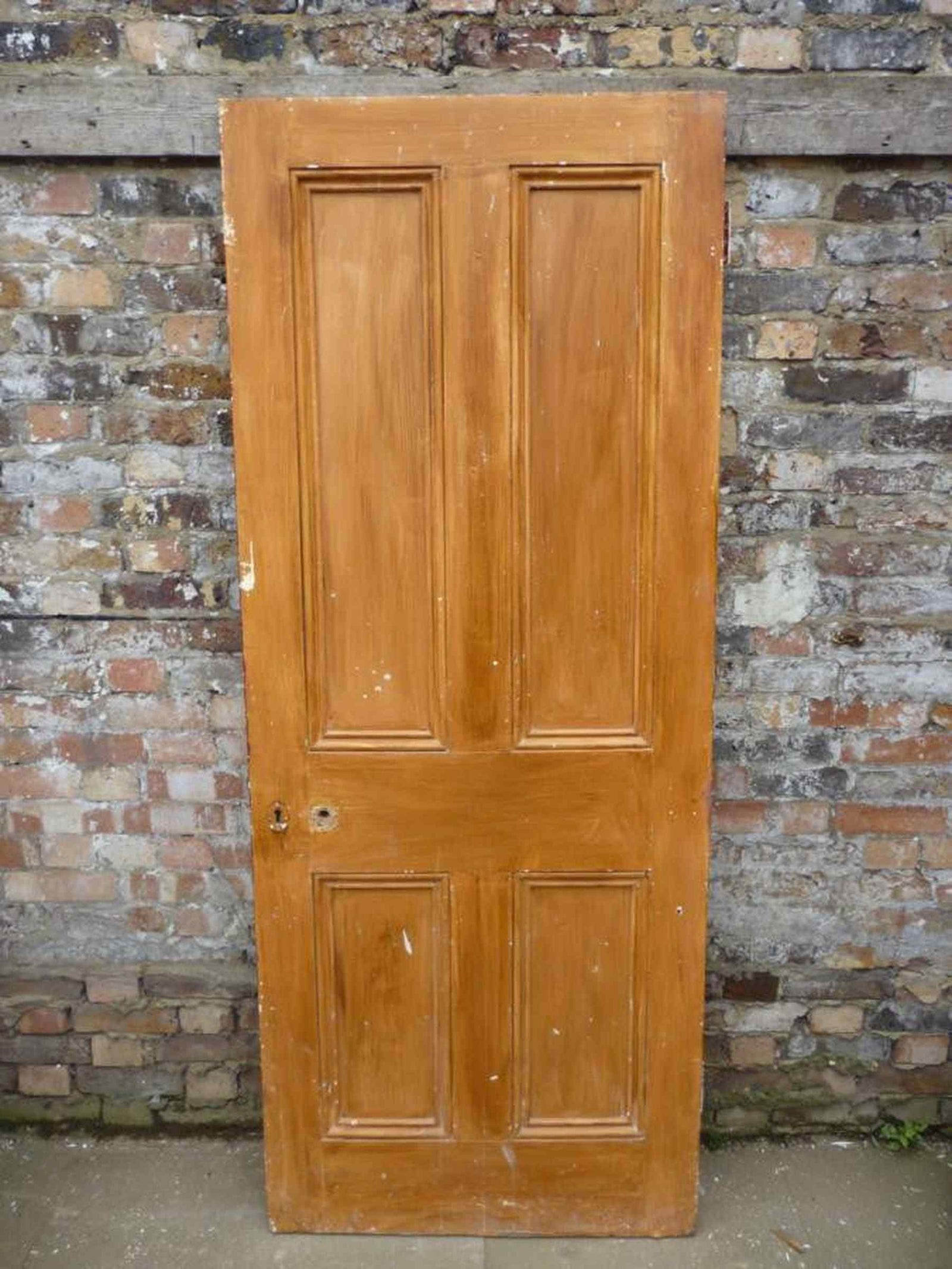 Original Victorian Pine Panelled Door - 200.5cm x 80.5cm | The Architectural Forum