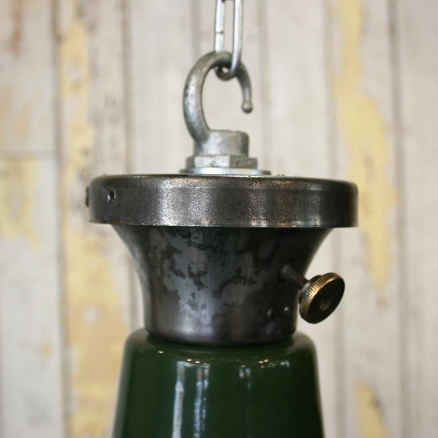 Vintage Industrial Green Enamelled Light Shades | The Architectural Forum