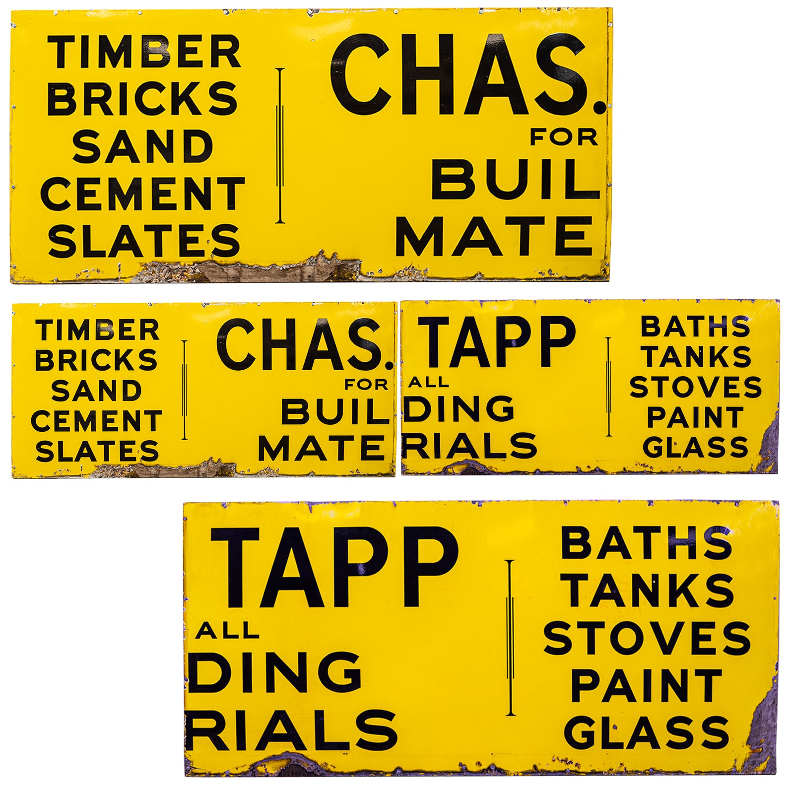 Large Reclaimed Enamel Yellow London Shop Sign | The Architectural Forum