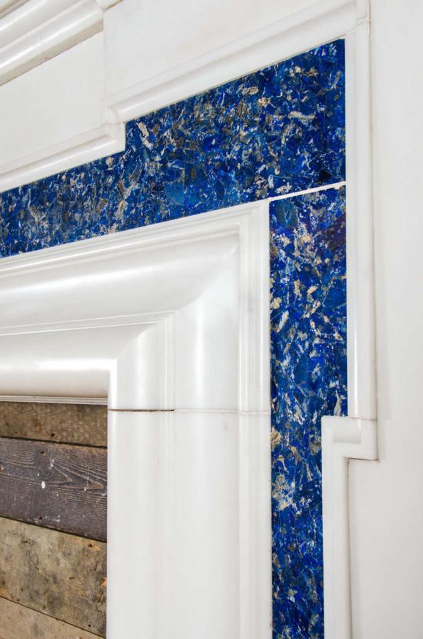 Monumental Antique Lapis Lazuli Marble Fireplace Surround | The Architectural Forum