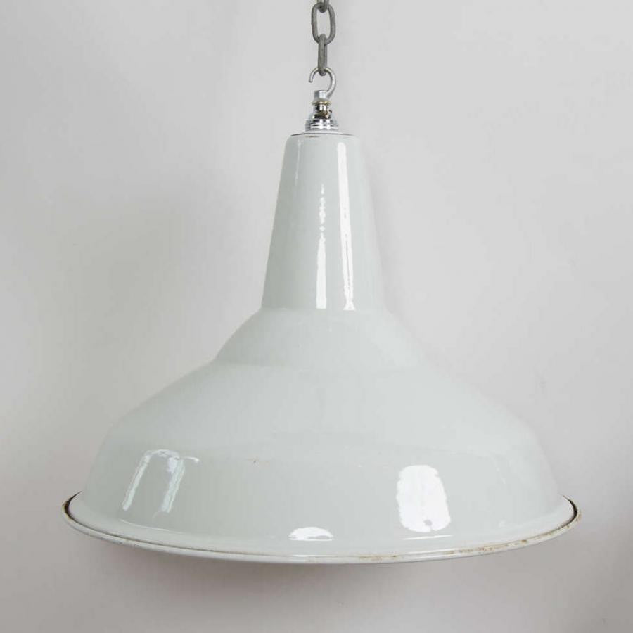 Reclaimed White Enamel Vintage Industrial Shades | The Architectural Forum