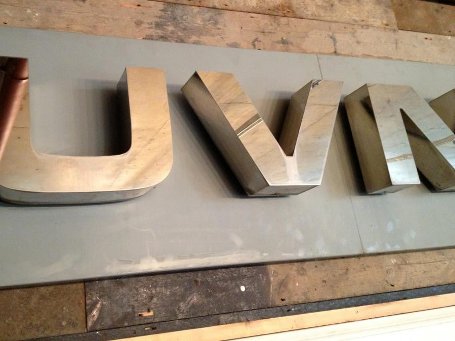 Retro Polished Steel Sign | The Architectural Forum