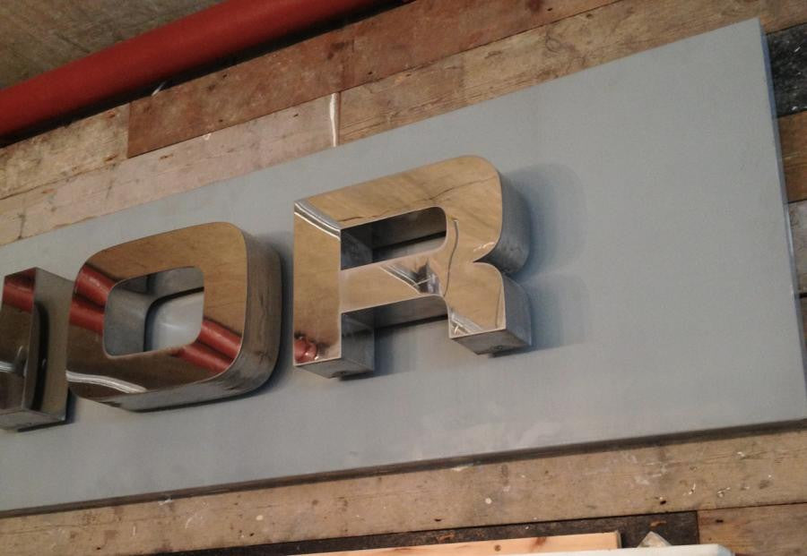 Retro Polished Steel Sign | The Architectural Forum
