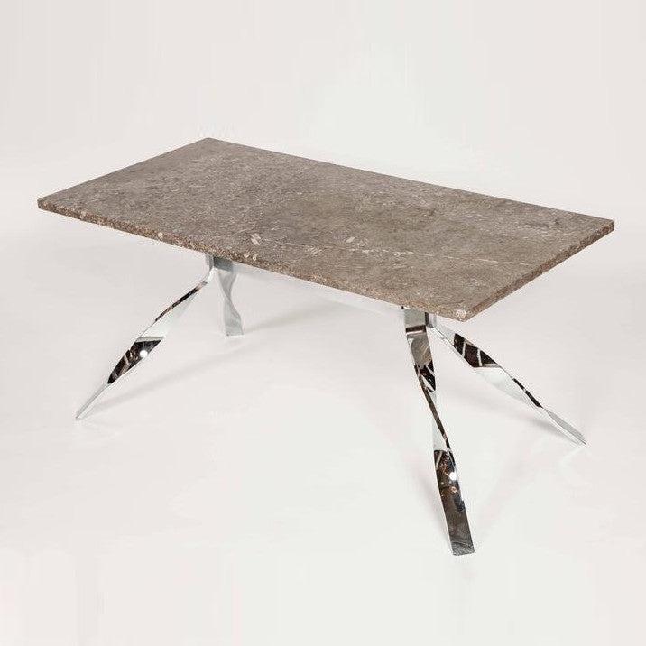 Vintage Mid-Century Marble Coffee Table with Chrome Base | The Architectural Forum