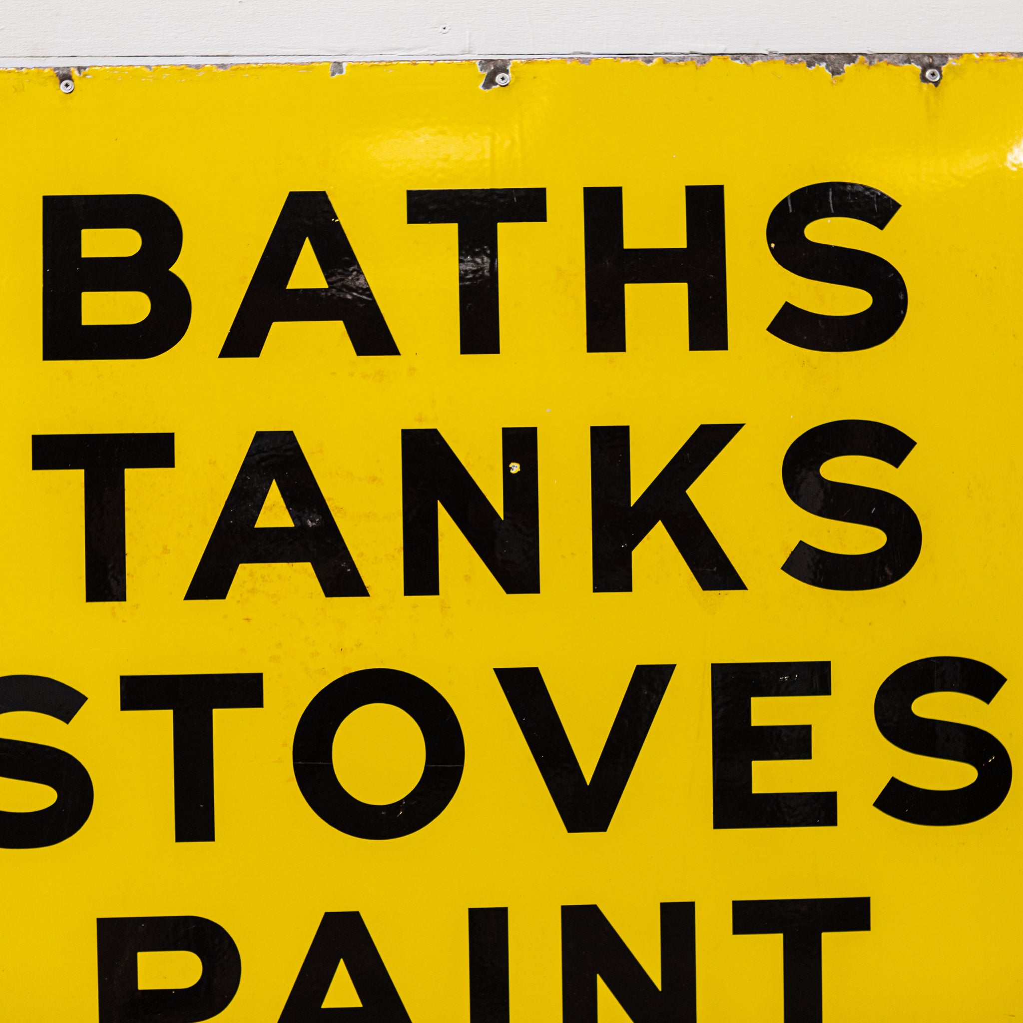 Large Reclaimed Enamel Yellow London Shop Sign - The Architectural Forum
